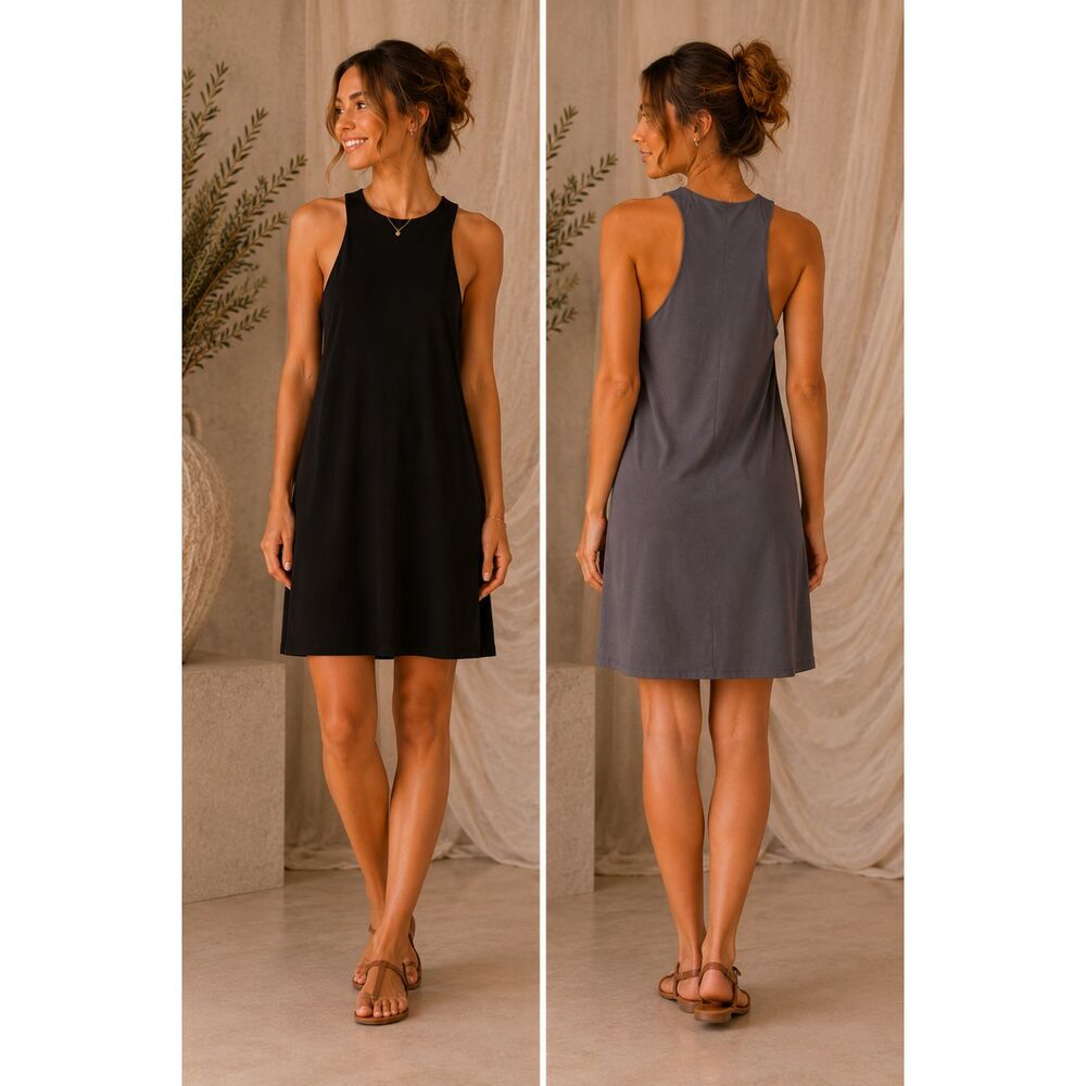 Forever 21 Black and Gray Sleeveless Dress